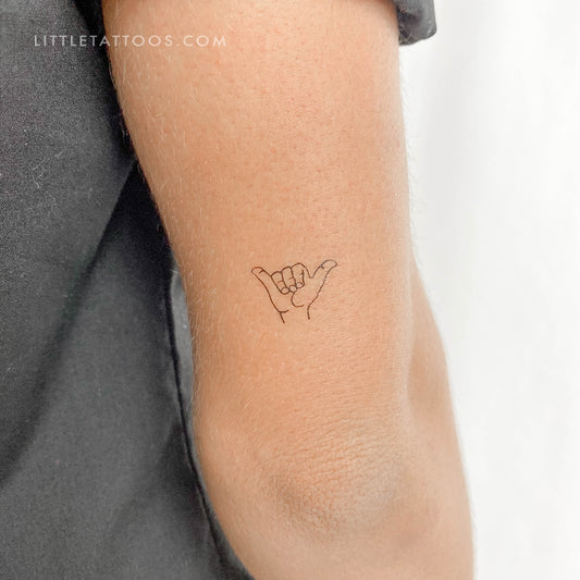 Shaka Sign Temporary Tattoo - Set of 3