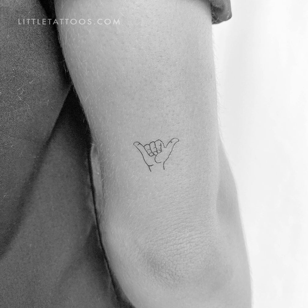 Shaka Sign Temporary Tattoo - Set of 3