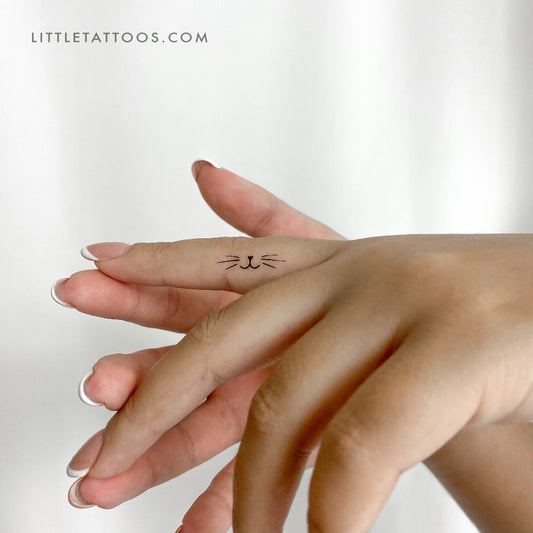 Minimalist Cat Whiskers Temporary Tattoo - Set of 3