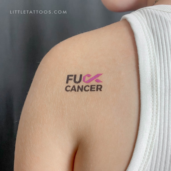 Fuck Cancer Temporary Tattoo - Set of 3