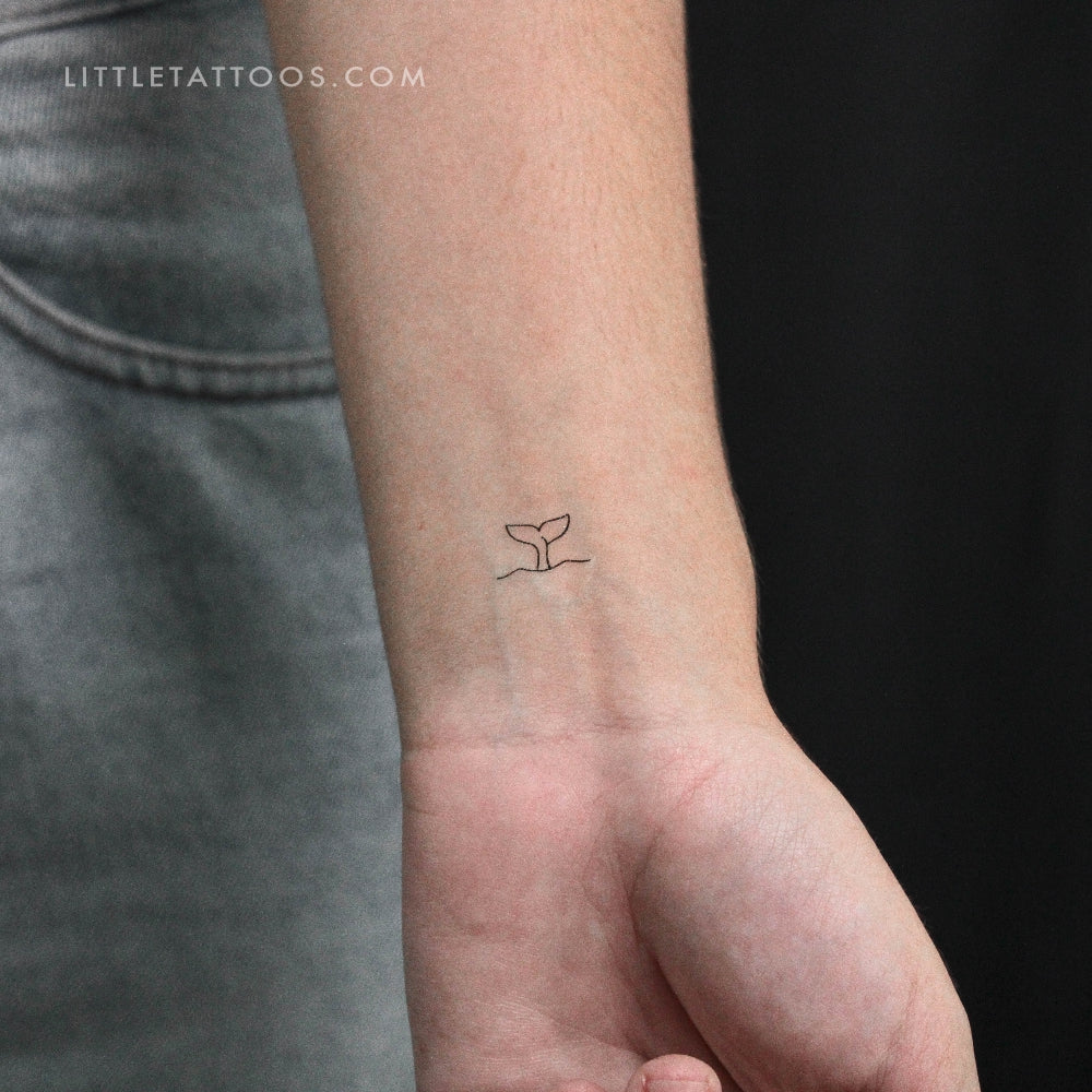 Whale Tail Temporary Tattoo - Set of 3