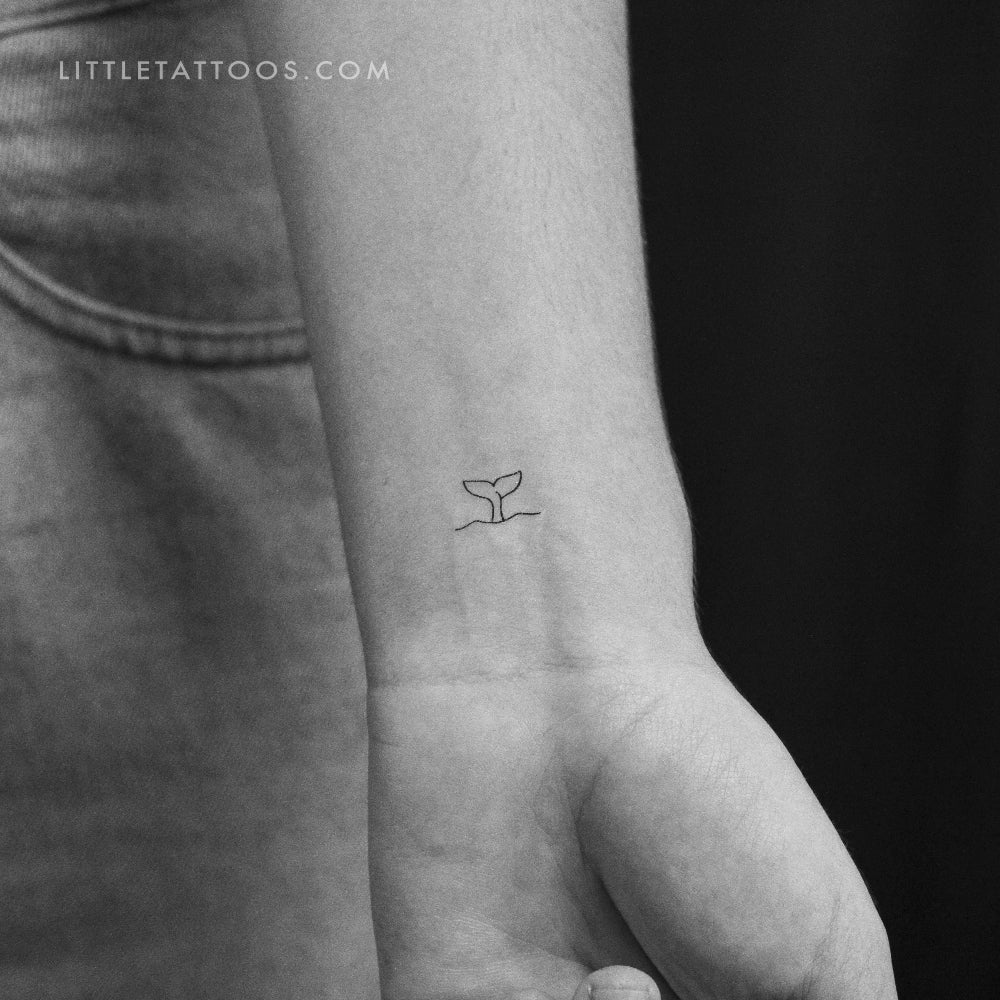 Whale Tail Temporary Tattoo - Set of 3