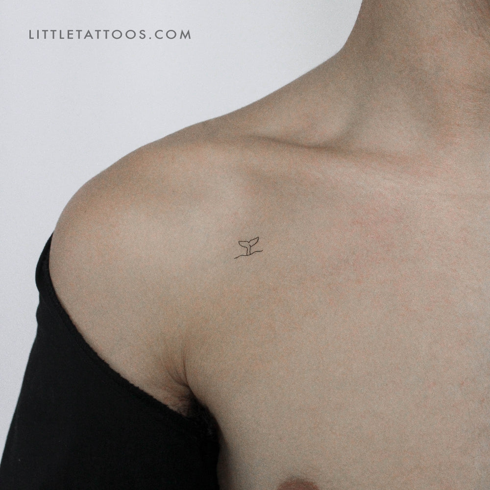 Whale Tail Temporary Tattoo - Set of 3