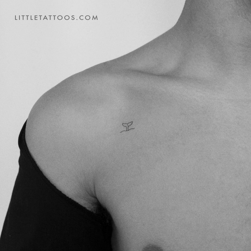 Whale Tail Temporary Tattoo - Set of 3