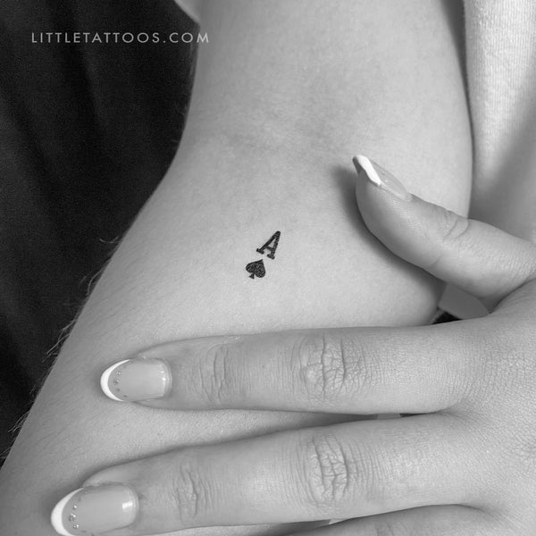 Small Ace Of Spades Temporary Tattoo - Set of 3