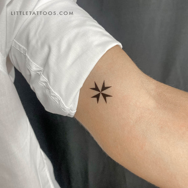 Maltese Cross Temporary Tattoo - Set of 3