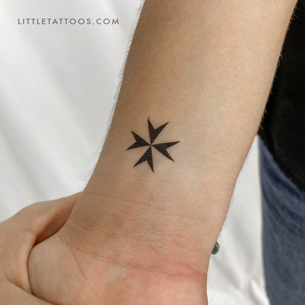 Tatuaje temporal de cruz de Malta - Juego de 3