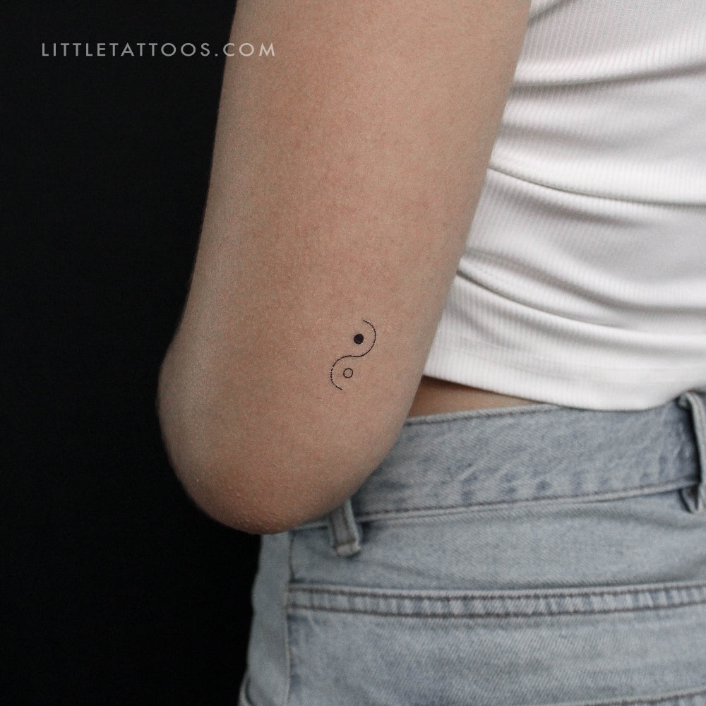Tatuaje temporal minimalista de Yin Yang (juego de 3)