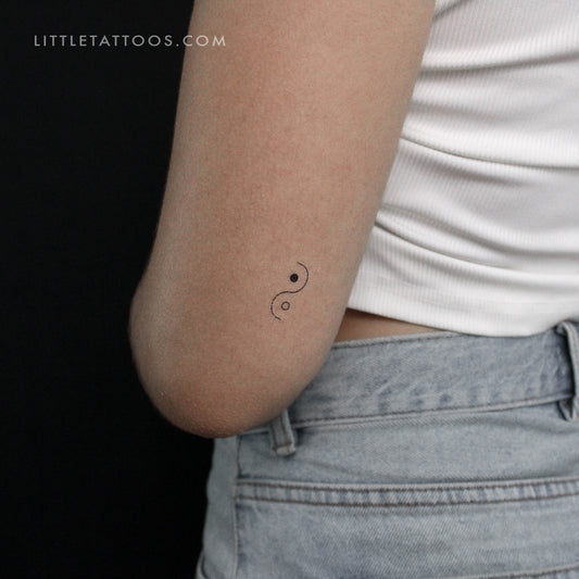 Minimalist Yin Yang Temporary Tattoo - Set of 3