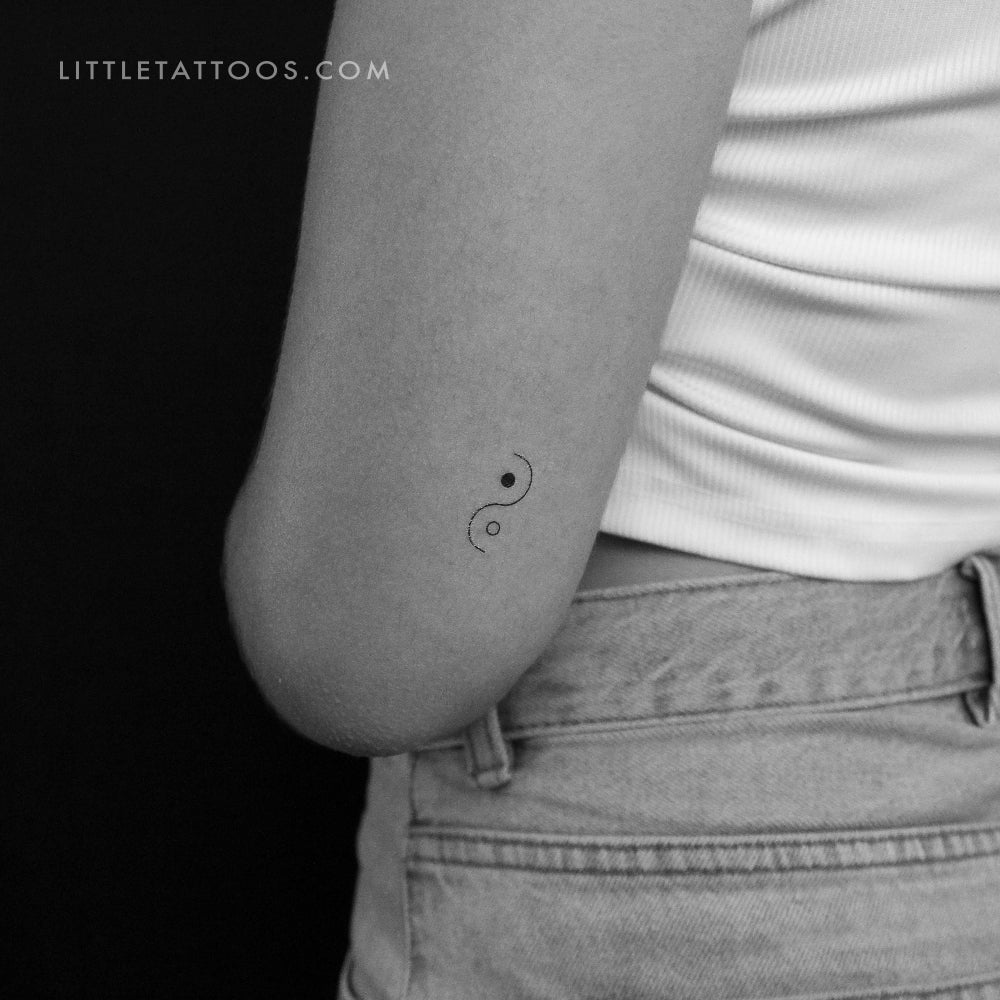 Tatuaje temporal minimalista de Yin Yang (juego de 3)