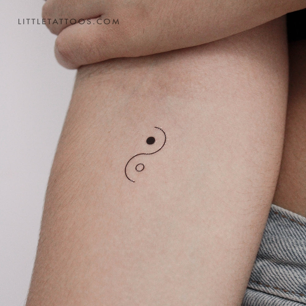Tatuaje temporal minimalista de Yin Yang (juego de 3)