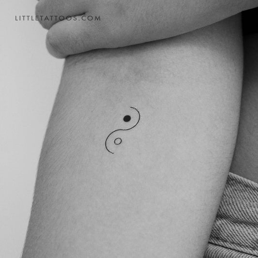 Minimalist Yin Yang Temporary Tattoo - Set of 3