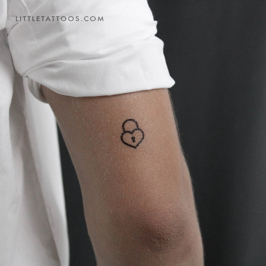 Heart Padlock Temporary Tattoo - Set of 3