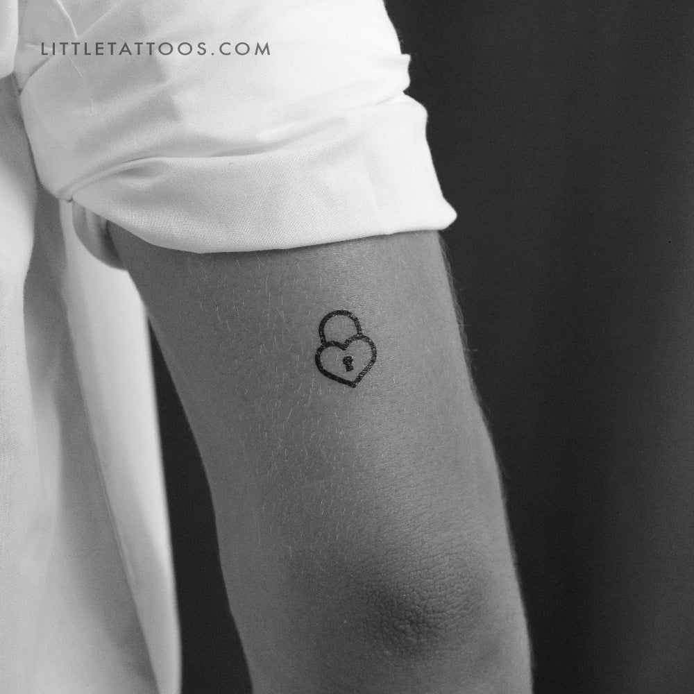 Heart Padlock Temporary Tattoo - Set of 3
