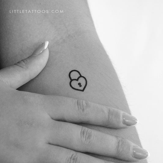 Heart Padlock Temporary Tattoo - Set of 3