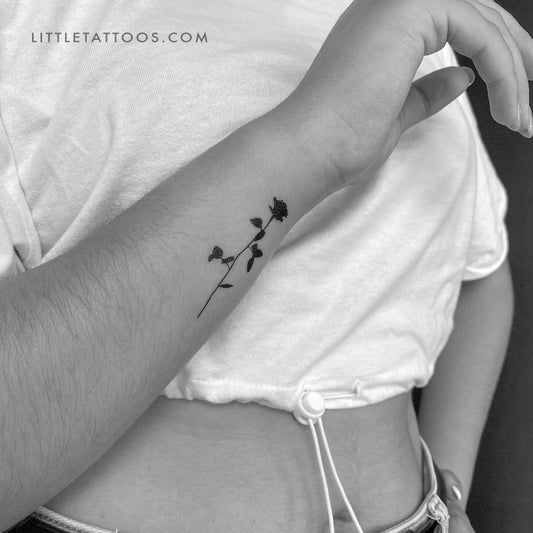 Black Rose Temporary Tattoo - Set of 3
