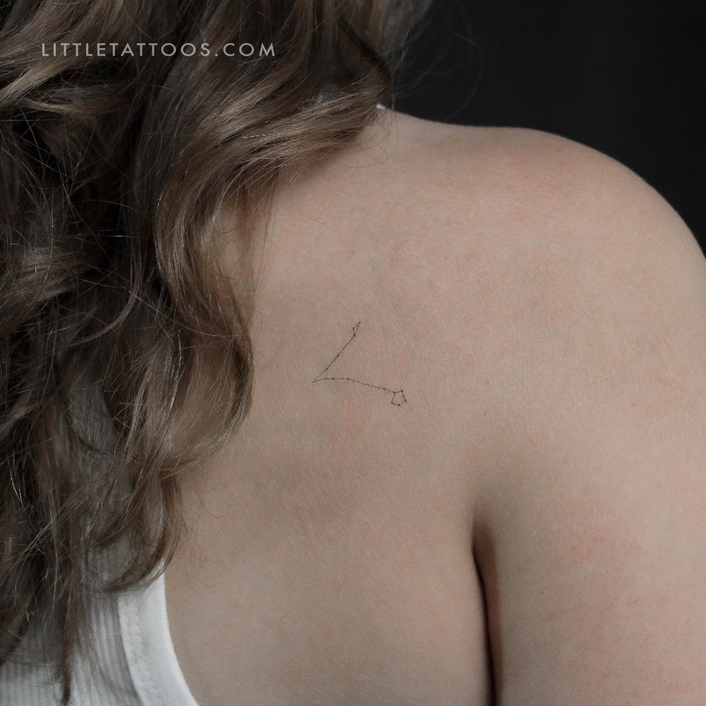 Fine line Sagittarius Constellation tattoo on the