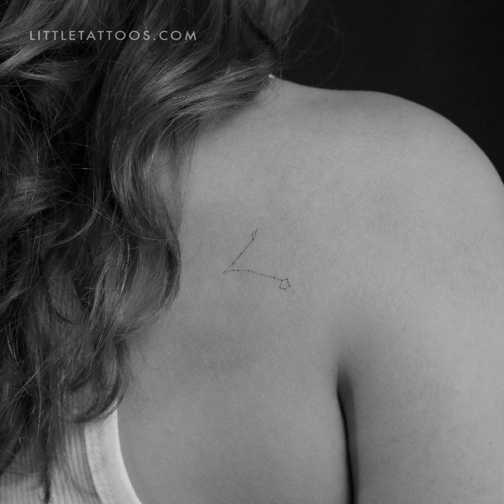 Tatuaje temporal pequeño de la constelación de Piscis (juego de 3)