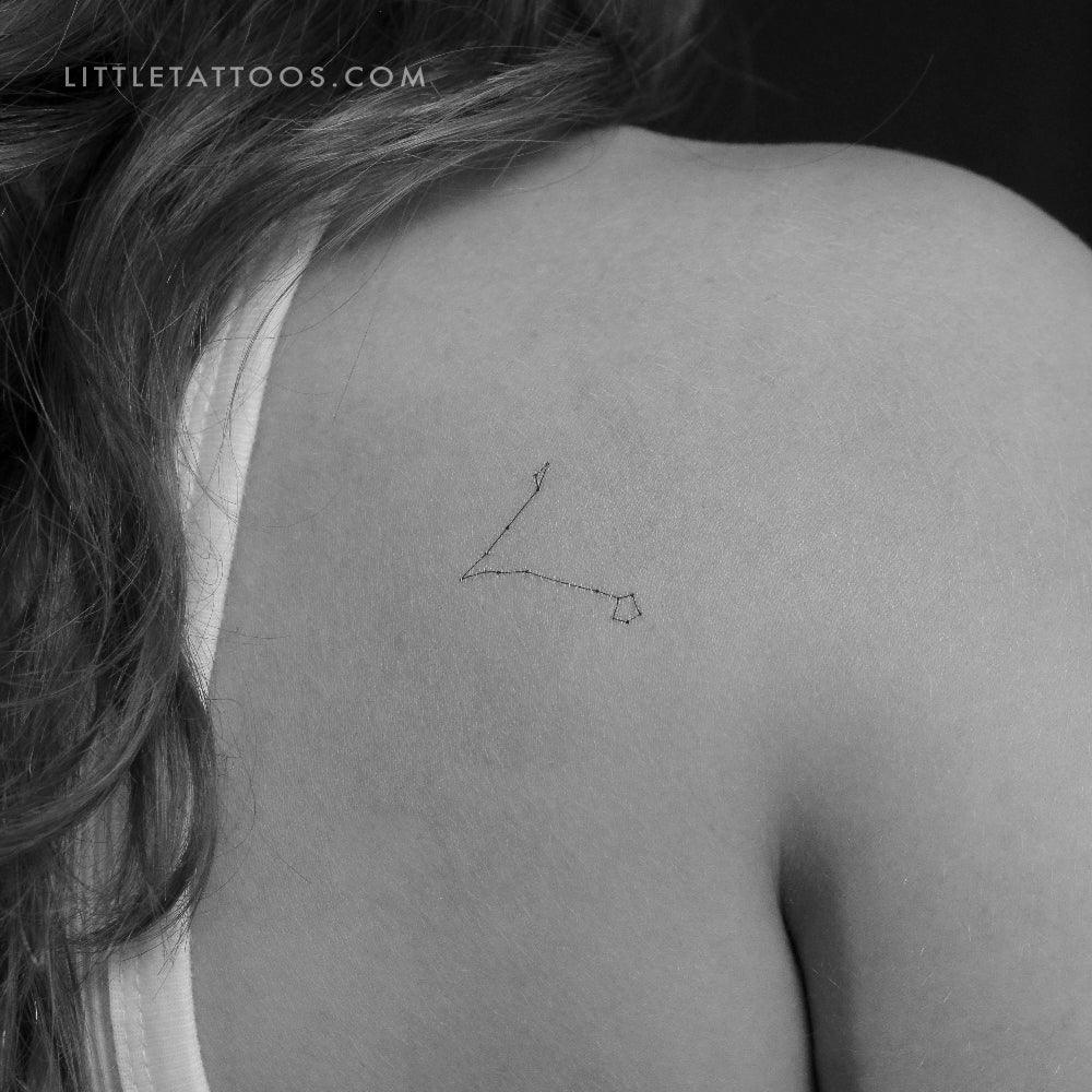 Tatuaje temporal pequeño de la constelación de Piscis (juego de 3)