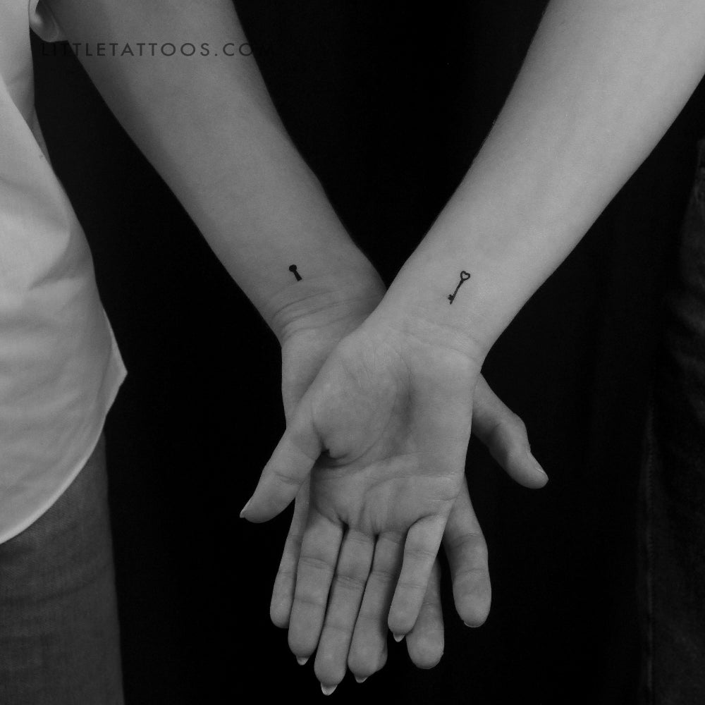 Tatuaje temporal de llave y ojo de cerradura a juego (juego de 3)