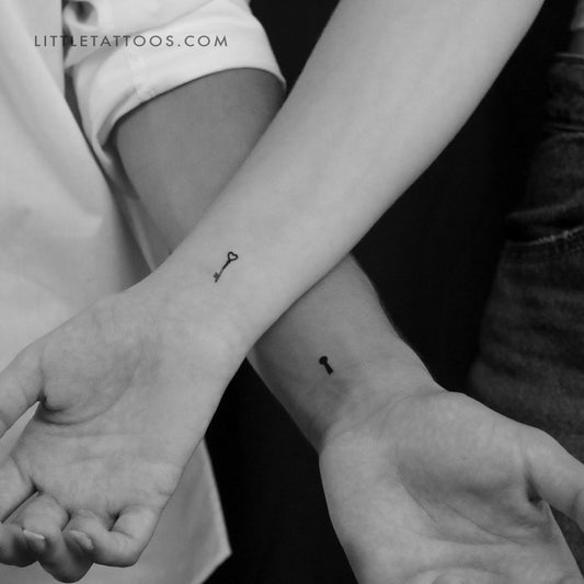 Tatuaje temporal de llave y ojo de cerradura a juego (juego de 3)