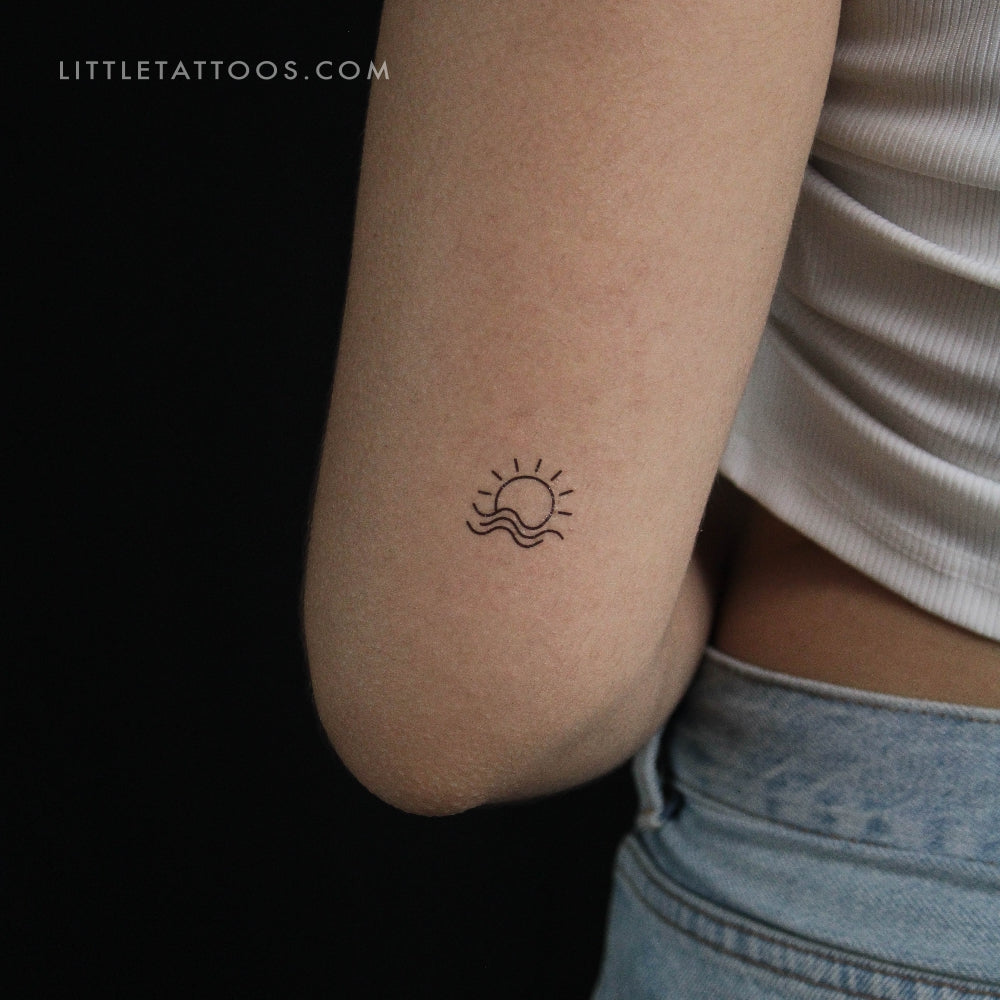 Sea Sunset Temporary Tattoo - Set of 3