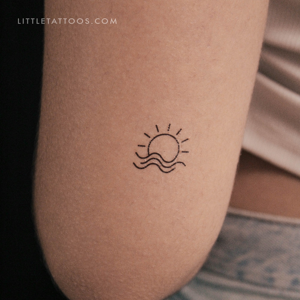Sea Sunset Temporary Tattoo - Set of 3