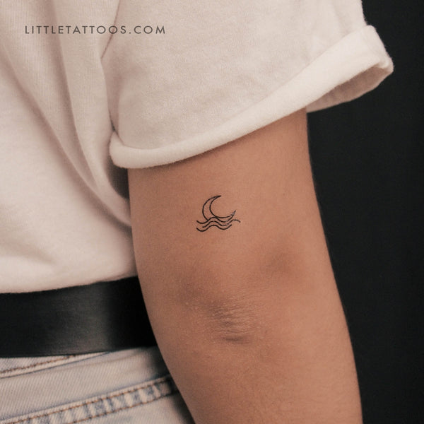 Sea Moonset Temporary Tattoo - Set of 3