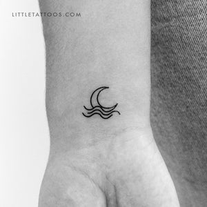 Sea Moonset Temporary Tattoo - Set of 3