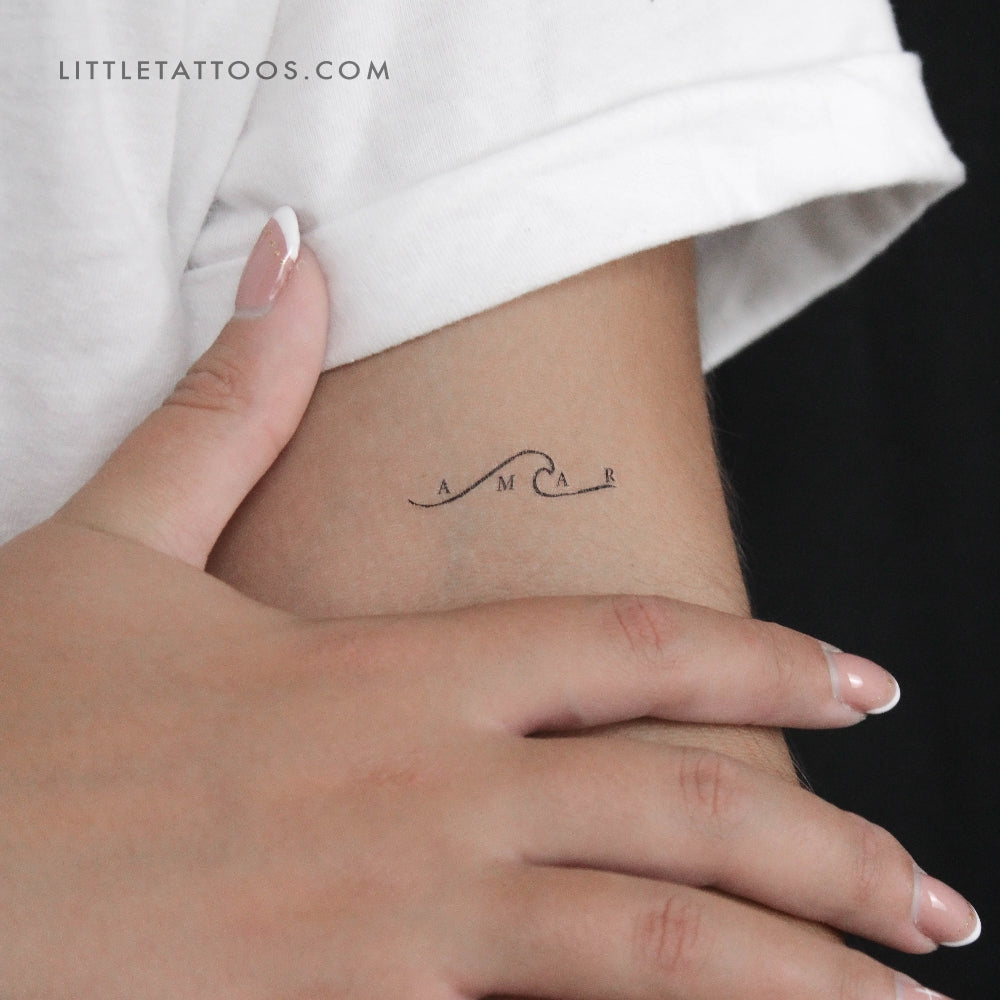 Amar Wave Temporary Tattoo - Set of 3