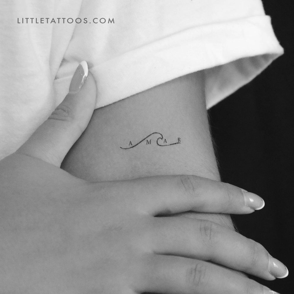 Amar Wave Temporary Tattoo - Set of 3