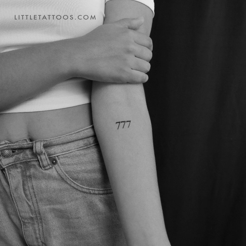 777 Angel Number Temporary Tattoo - Set of 3