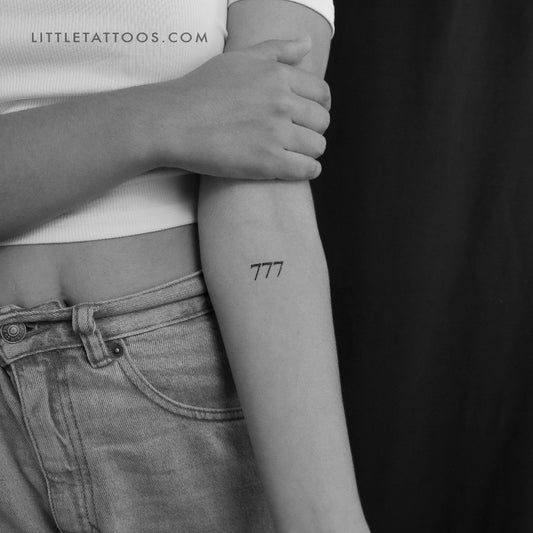777 Angel Number Temporary Tattoo - Set of 3