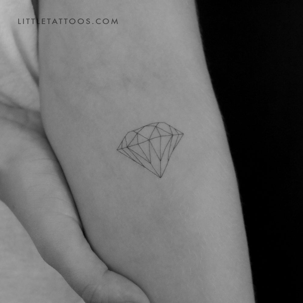 Tatuaje temporal de diamante de línea fina - Juego de 3