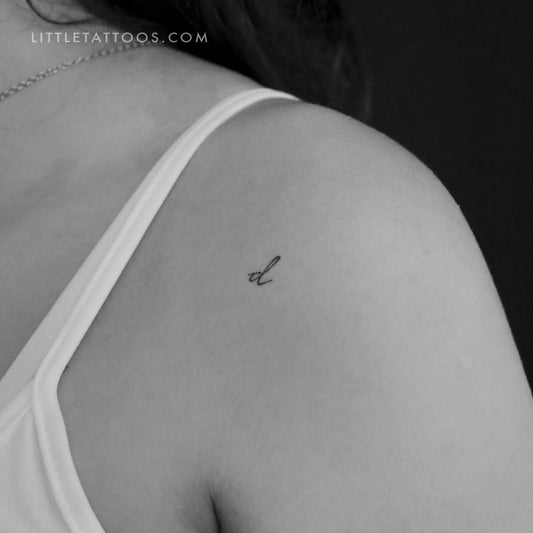 Tatuaje temporal de letra D manuscrita (juego de 3)