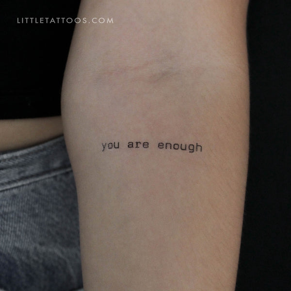 Typewriter You Are Enough Temporary Tattoo - Set of 3