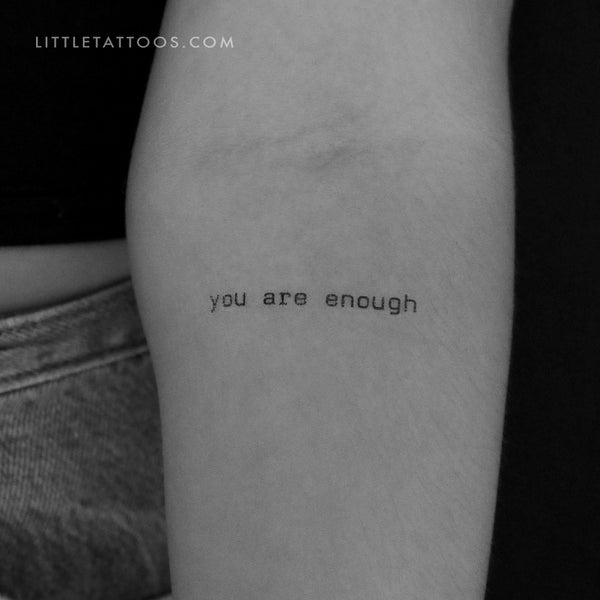 Typewriter You Are Enough Temporary Tattoo - Set of 3