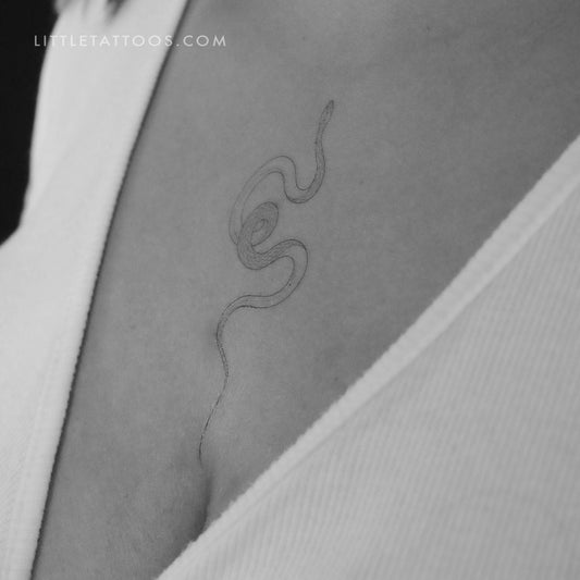 Fine Line Scaled Snake Temporary Tattoo by Harmlessberry - Set of 3