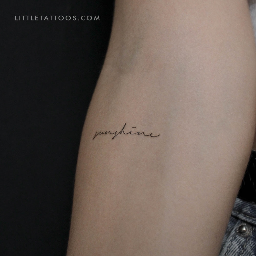 Handwritten Font Sunshine Temporary Tattoo - Set of 3