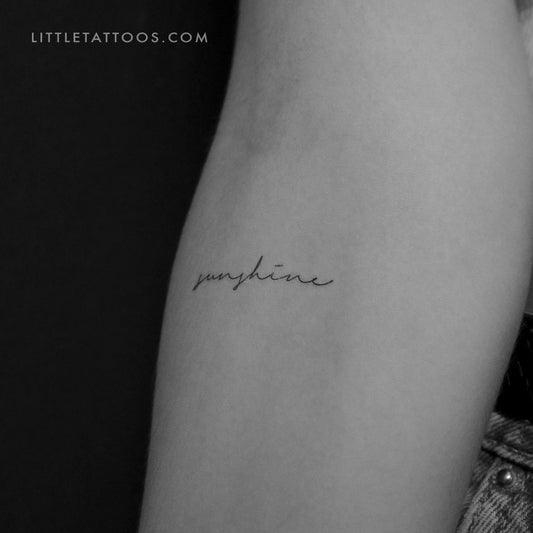 Handwritten Font Sunshine Temporary Tattoo - Set of 3