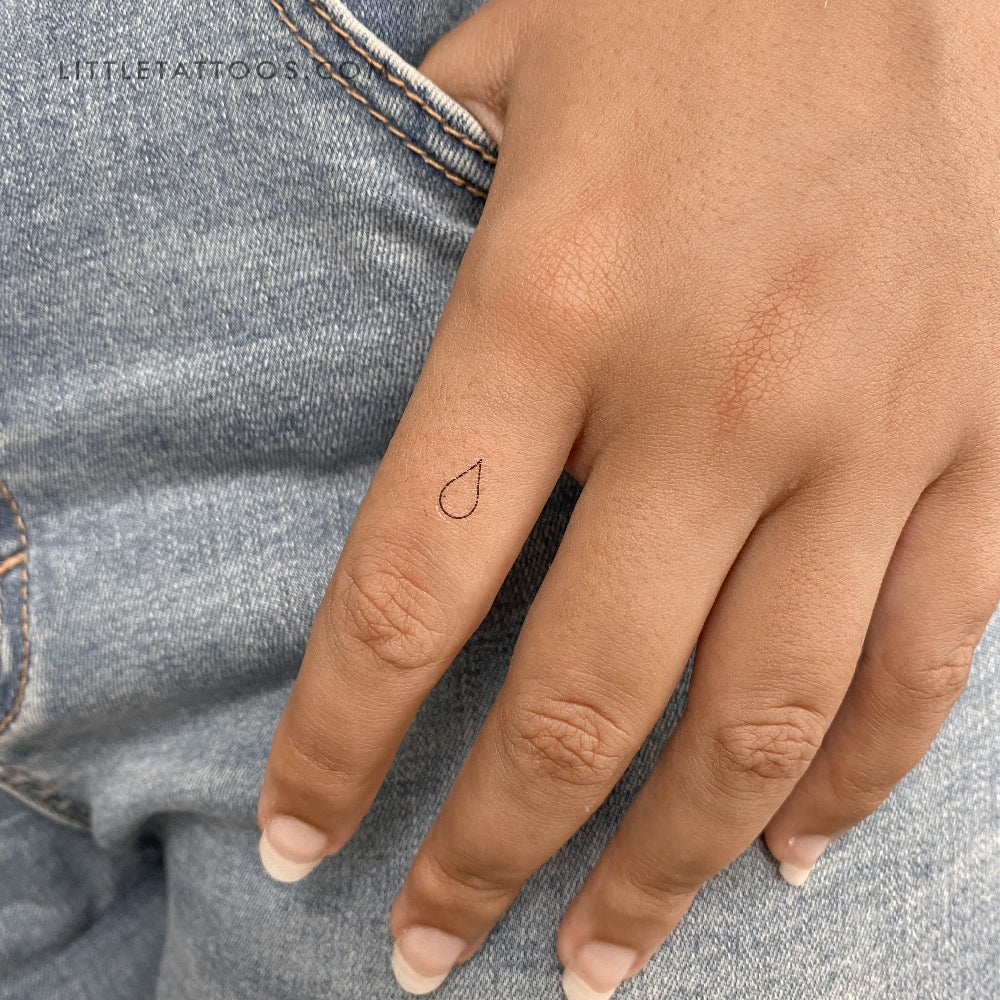 Tatuaje temporal de lágrima de línea fina - Juego de 3