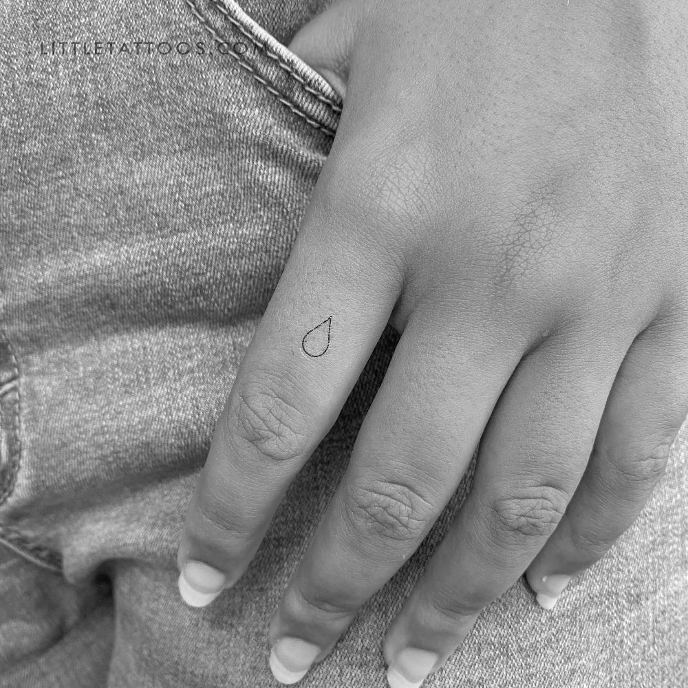 Tatuaje temporal de lágrima de línea fina - Juego de 3