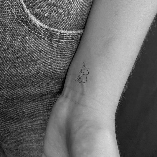 Elephant Temporary Tattoo - Set of 3