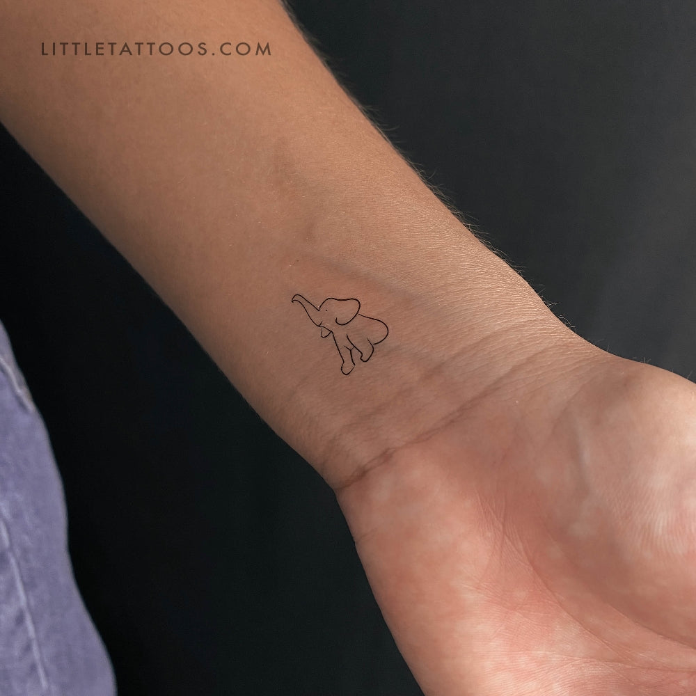 Elephant Temporary Tattoo - Set of 3