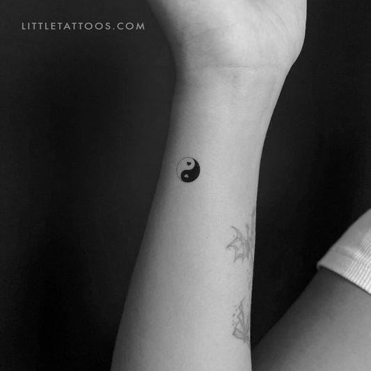 Heart Yin Yang Temporary Tattoo - Set of 3