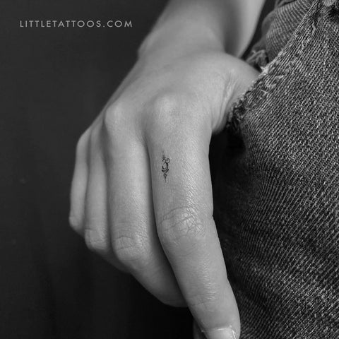 Tiny Sanskrit Symbol for Breathe Temporary Tattoo - Set of 3