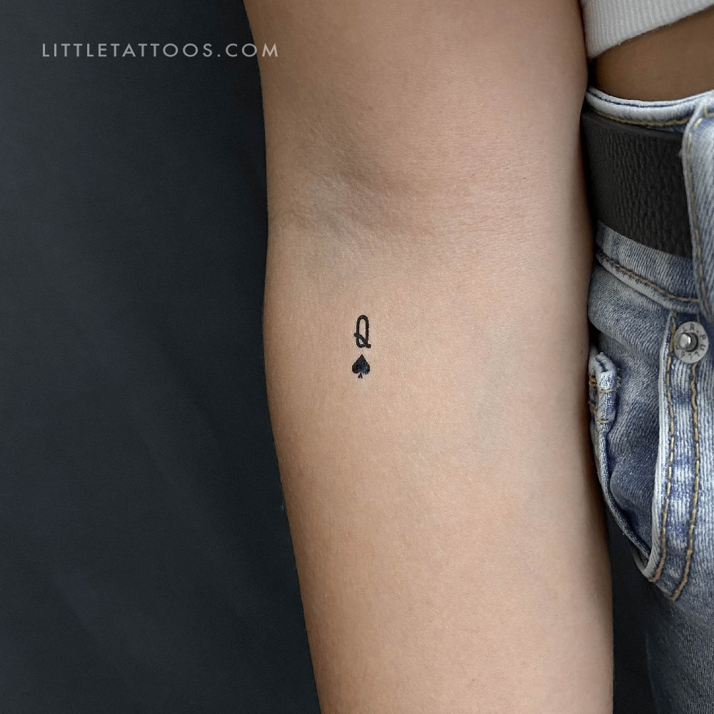 Tatuaje temporal pequeño de la Reina de Picas (juego de 3)