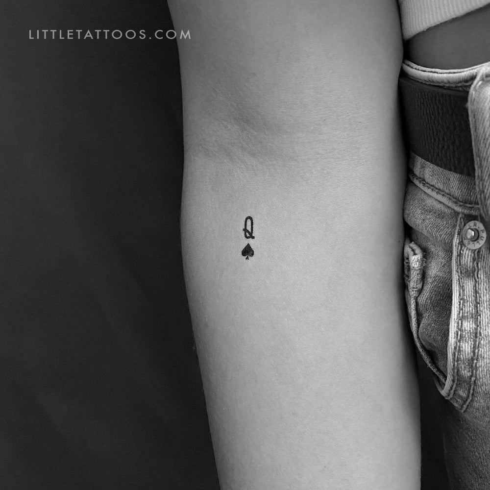 Tatuaje temporal pequeño de la Reina de Picas (juego de 3)