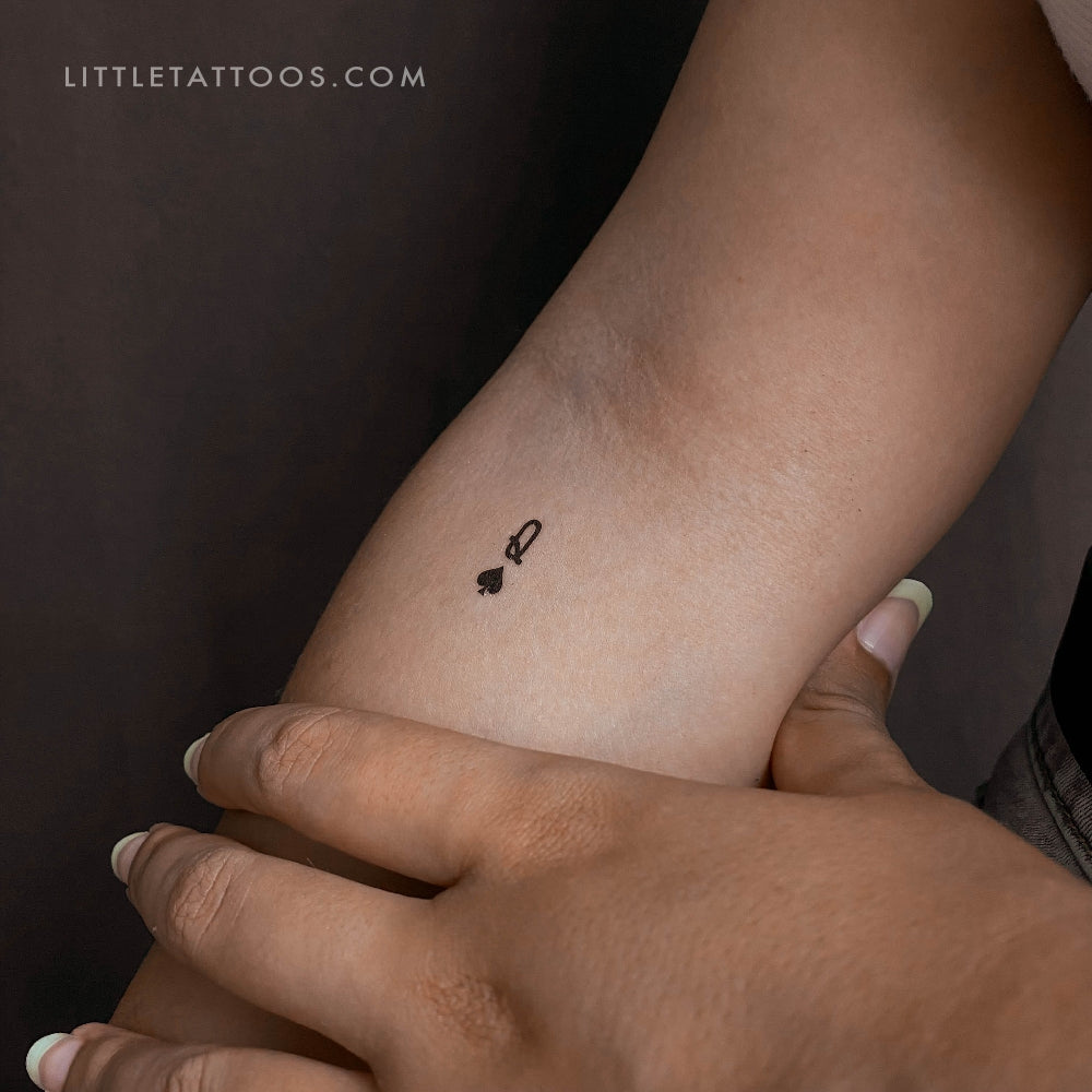 Tatuaje temporal pequeño de la Reina de Picas (juego de 3)