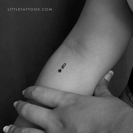 Small Queen Of Spades Temporary Tattoo - Set of 3
